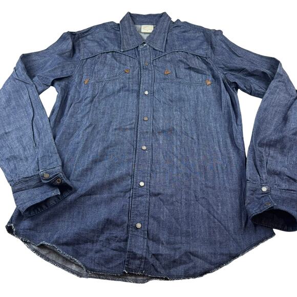 True Religion Denim Snap Button-Down Shirt - XL - Great! - Picture 1 of 6